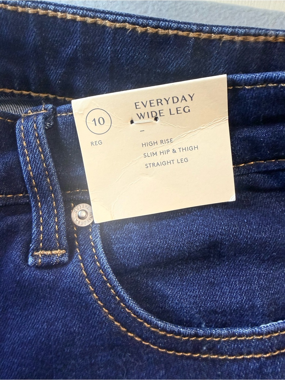 Universal Thread - Wide-Leg Dark Blue Women’s Jeans - Picture 2 of 11